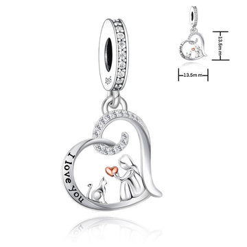 925 sterling silver girl and cat