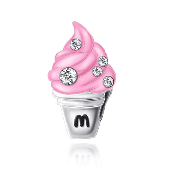 "Sweet Frequency" - 925 Sterling Silver Pink Ice Cream Charm Bead