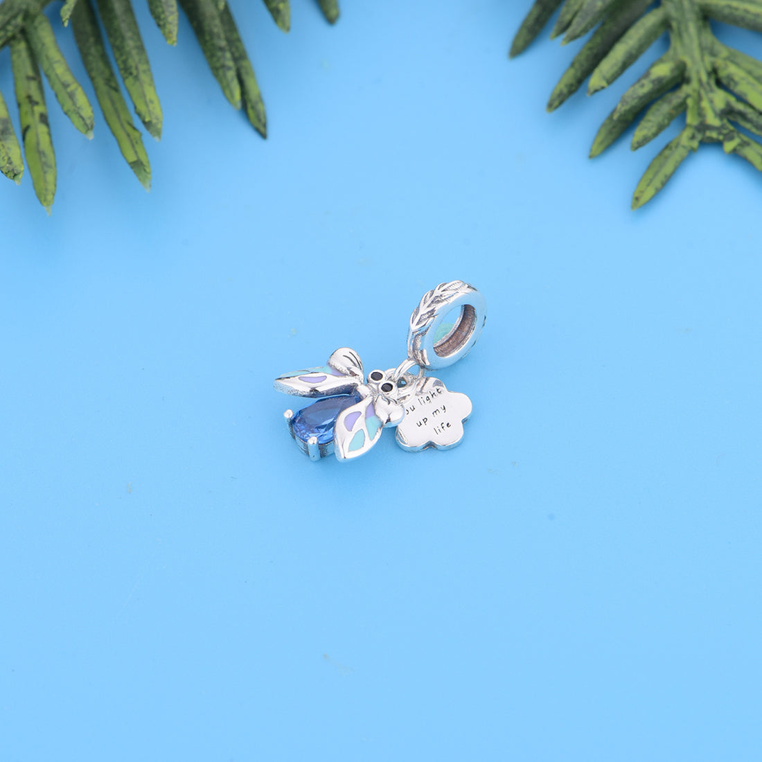 925 sterling silver blue butterfly pendant