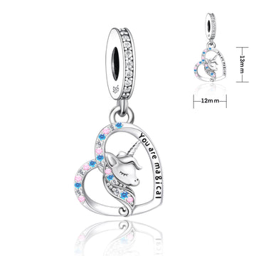 925 sterling silver colorful unicorn