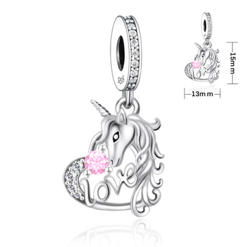 925 sterling silver unicorn full of love
