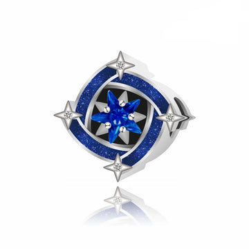 "Starlight Frost" - 925 Sterling Silver Blue Snowflake Charm Bead