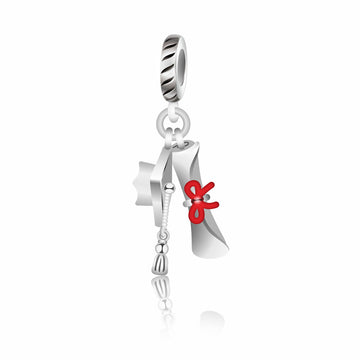 "The Milestone" Graduation Cap & Diploma Dangle - 925 Sterling Silver