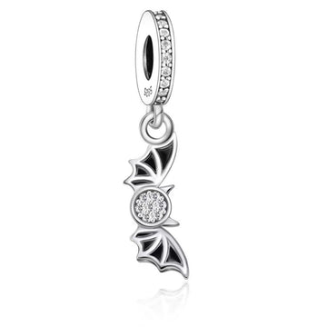 "Midnight Guardian" - 925 Sterling Silver Bat Pendant Charm