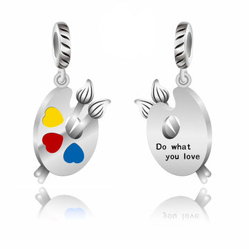 "Creative Soul" - 925 Sterling Silver Artist Palette Pendant Charm