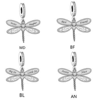 "Wings of Connection" Dragonfly Charm - 925 Sterling Silver