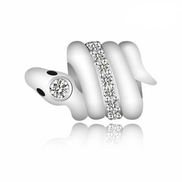 "Serpent Awakening" - 925 Sterling Silver Snake Charm Bead