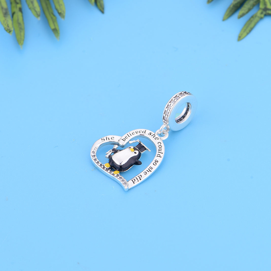 925 sterling silver graduated penguin