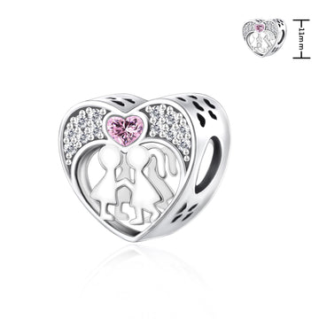 925 sterling silver with heart-shaped wings