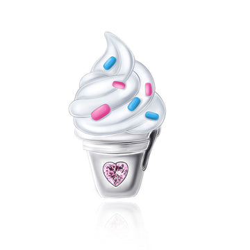 "Sweet Indulgence" - 925 Sterling Silver Ice Cream Heart Charm