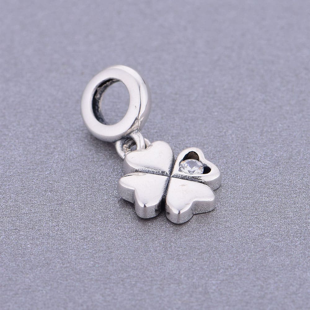 "Heart of Luck" Four-Leaf Clover Pendant - 925 Sterling Silver