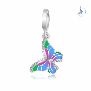 925 sterling silver tri color butterfly