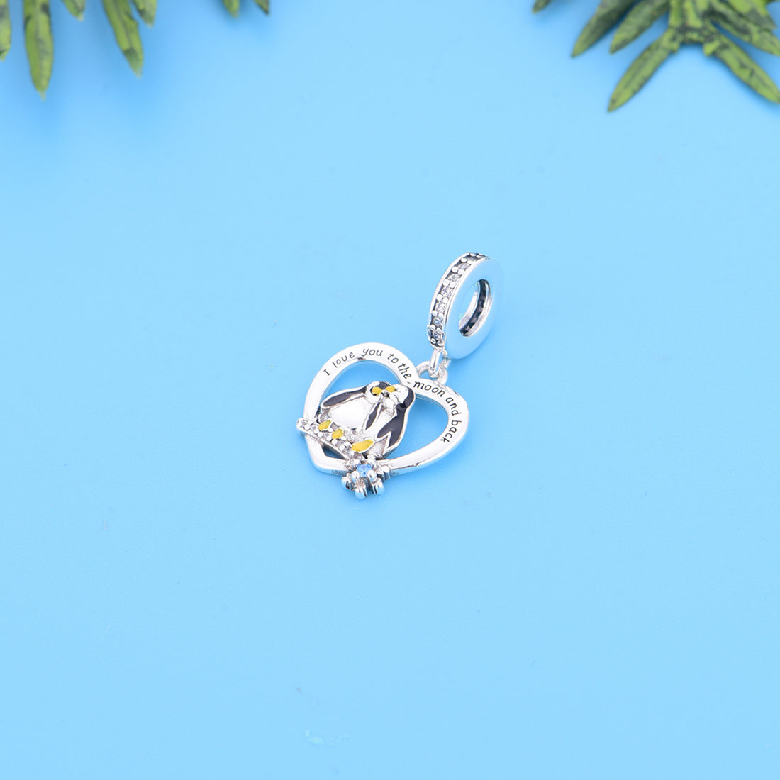 925 sterling silver two penguins