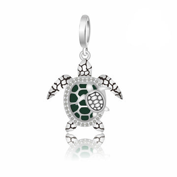 "Ocean Guidance" - 925 Sterling Silver Sea Turtle Pendant Charm