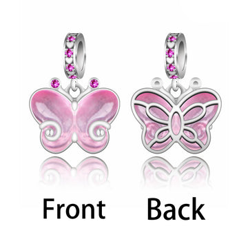 925 sterling silver pink butterfly