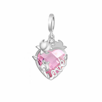 "Eternal Rose" Pink Heart Pendant - 925 Sterling Silver