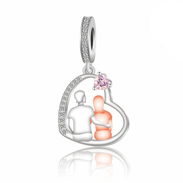 "Eternal Together" Couple Heart Pendant - 925 Silver Two-Tone Gold