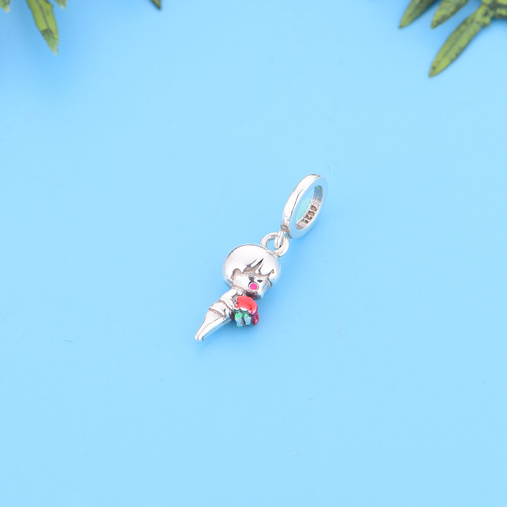 925 sterling silver boy sending flowers