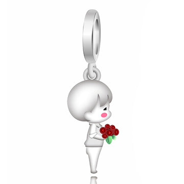 925 sterling silver boy sending flowers