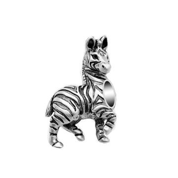 "Untamed Soul" Zebra Bead - 925 Sterling Silver Animal Charm