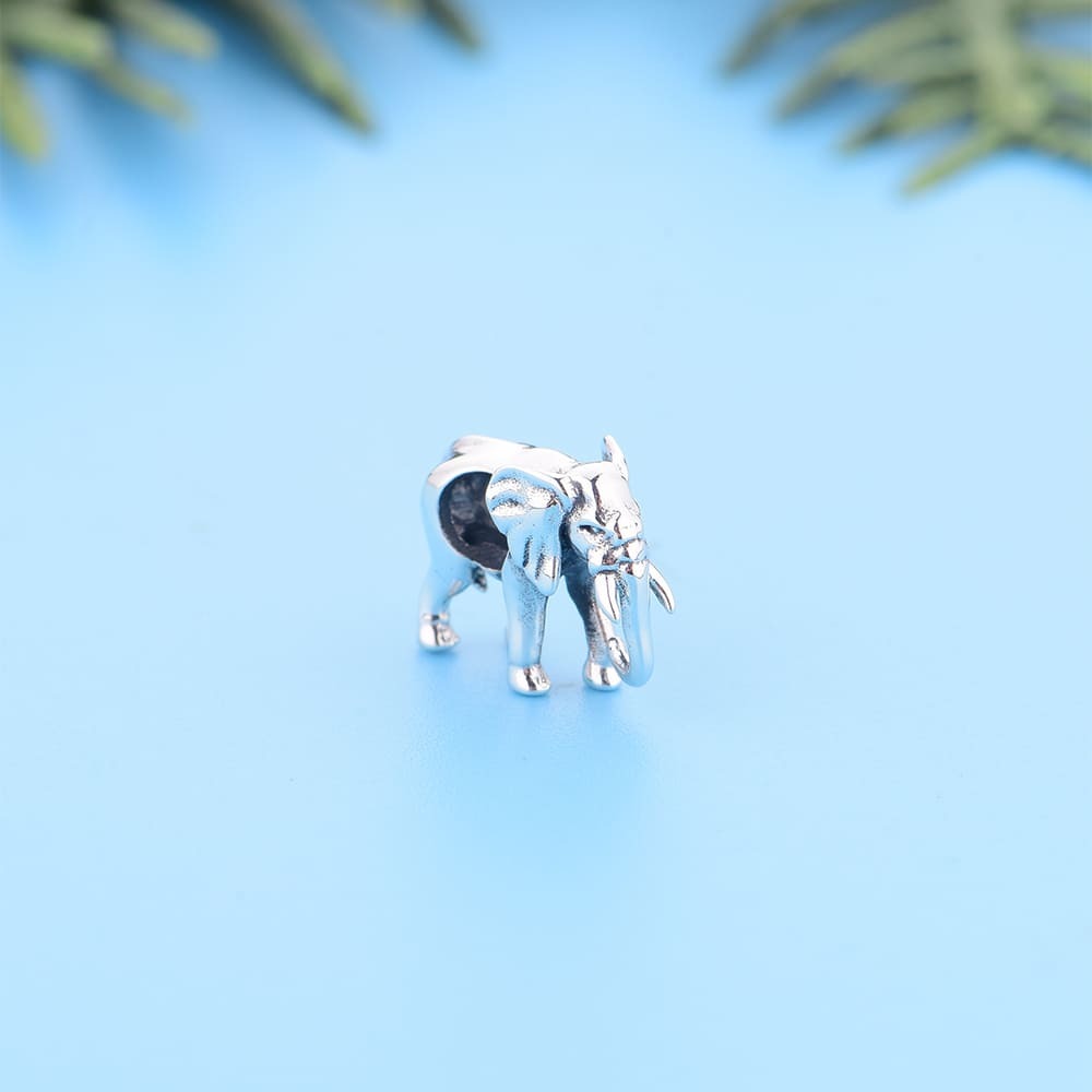 "Ancient Wisdom" Elephant Bead - 925 Sterling Silver Animal Charm