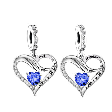 "Ocean of Remembrance" Heart Dangle - Blue Zirconia 925 Silver