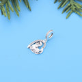 Heart-shaped poodle charm with sparkling cubic zirconia stones
