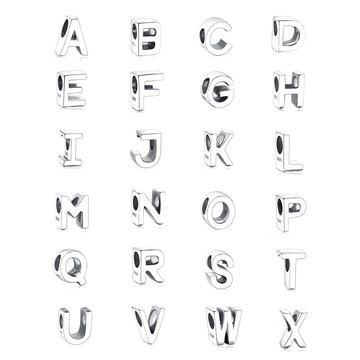 925 sterling silver Smooth letters charms