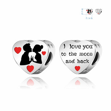 925 sterling silver heart-shaped kiss