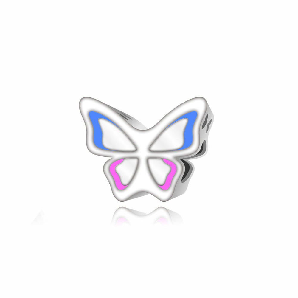 "Prism Soul" Reversible Butterfly Bead - 925 Silver Rainbow CZ Charm