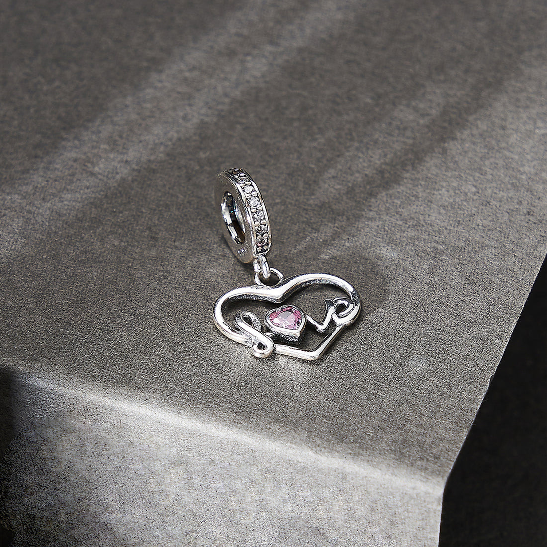 925 sterling silver heart-shaped love