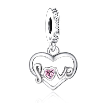 925 sterling silver heart-shaped love