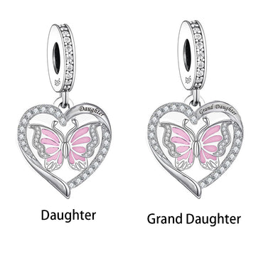 "Guardian Wings" Heart Butterfly Charm - 925 Silver Personalized Gift