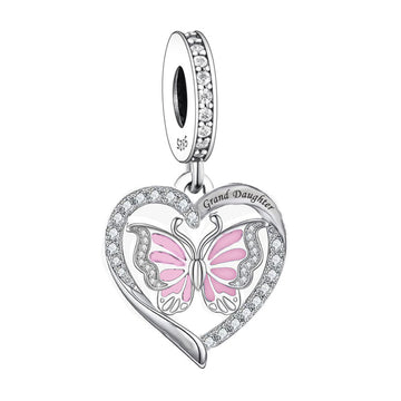 925 sterling silver heart-shaped butterfly - Grand Daughter
