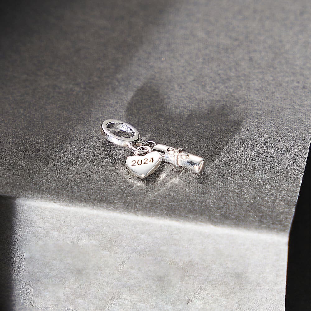 "Success Story" Graduation Diploma Charm - 925 Silver 2024 Gift