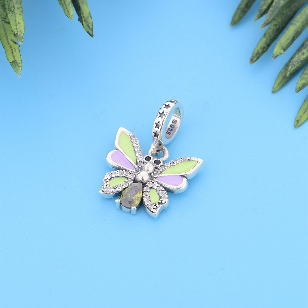 "Celestial Wings" Butterfly Dangle - 925 Silver & Pear-Cut Stellar CZ