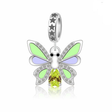 "Celestial Wings" Butterfly Dangle - 925 Silver & Pear-Cut Stellar CZ