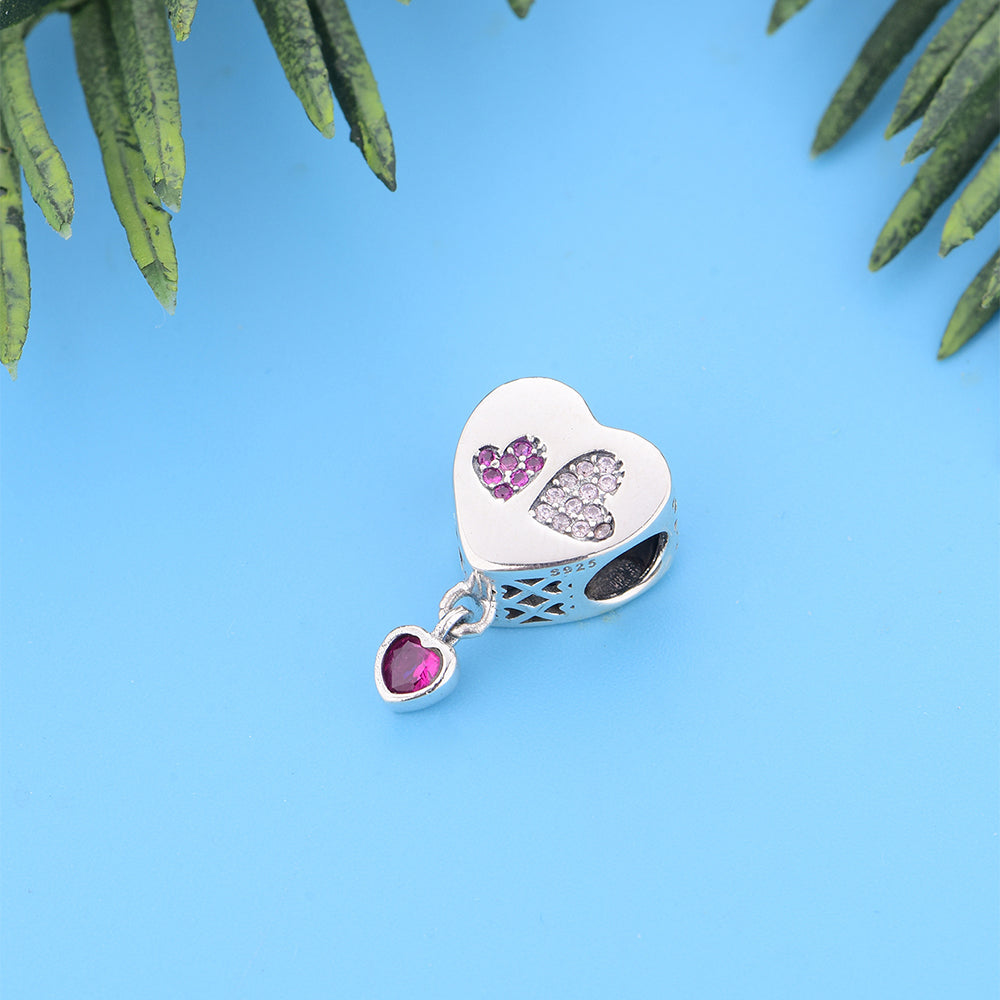 925 sterling silver heart-shaped zircon