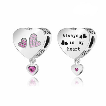 925 sterling silver heart-shaped zircon
