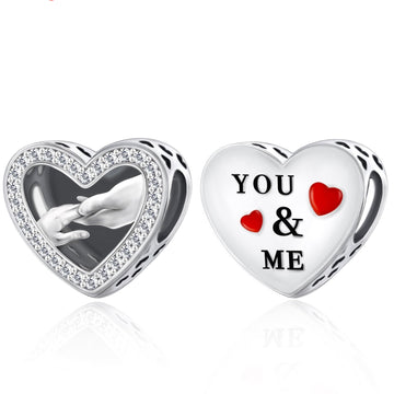 "Soul Link" Mother & Child Hand-in-Hand Charm - 925 Silver Enamel