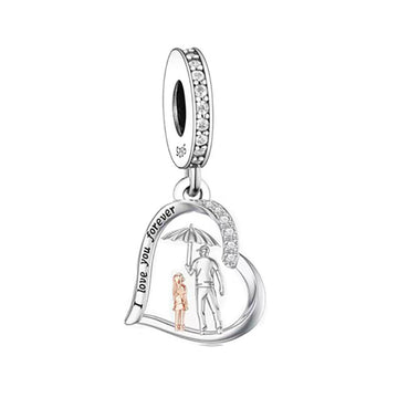 "The Sheltering Heart" Father & Daughter Umbrella Charm - Two-Tone