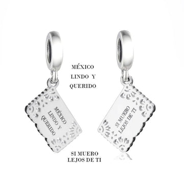 "México Lindo" Papel Picado Charm - 925 Sterling Silver Heritage Bead