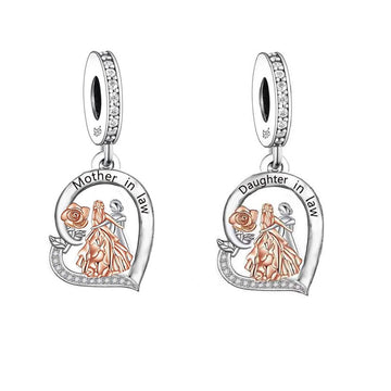 "Soul Family" Mother & Daughter-in-law Charm - 925 Silver & Rose Gold