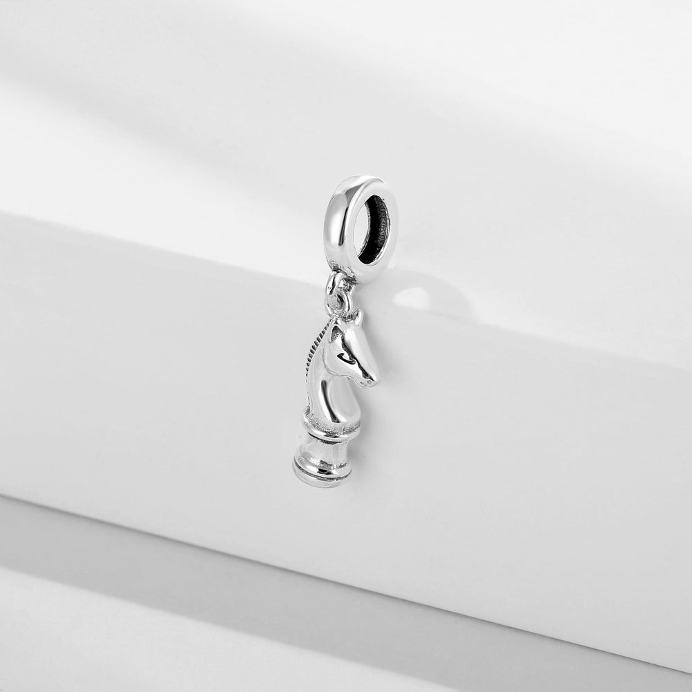 "The Strategist" Knight Charm - 925 Sterling Silver Chess Pendant