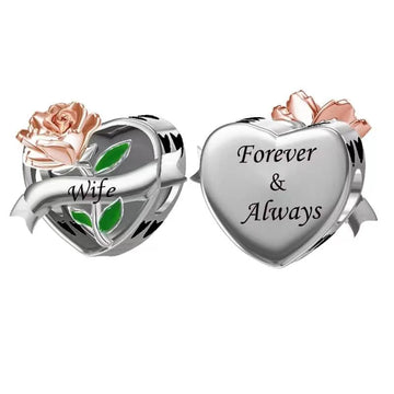 925 sterling silver heart-shaped thank you wife