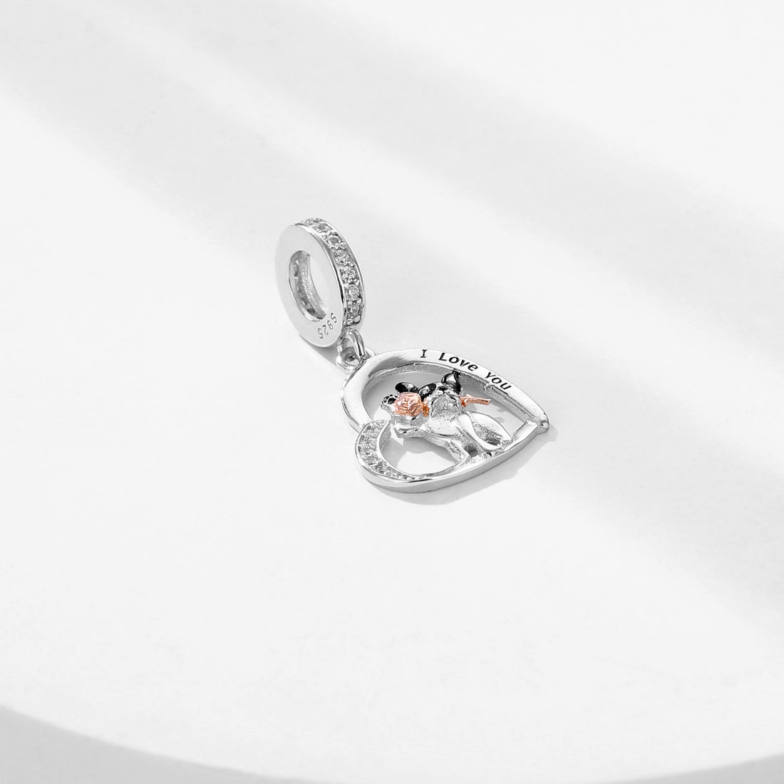 925 sterling silver French Bulldog Love Bead