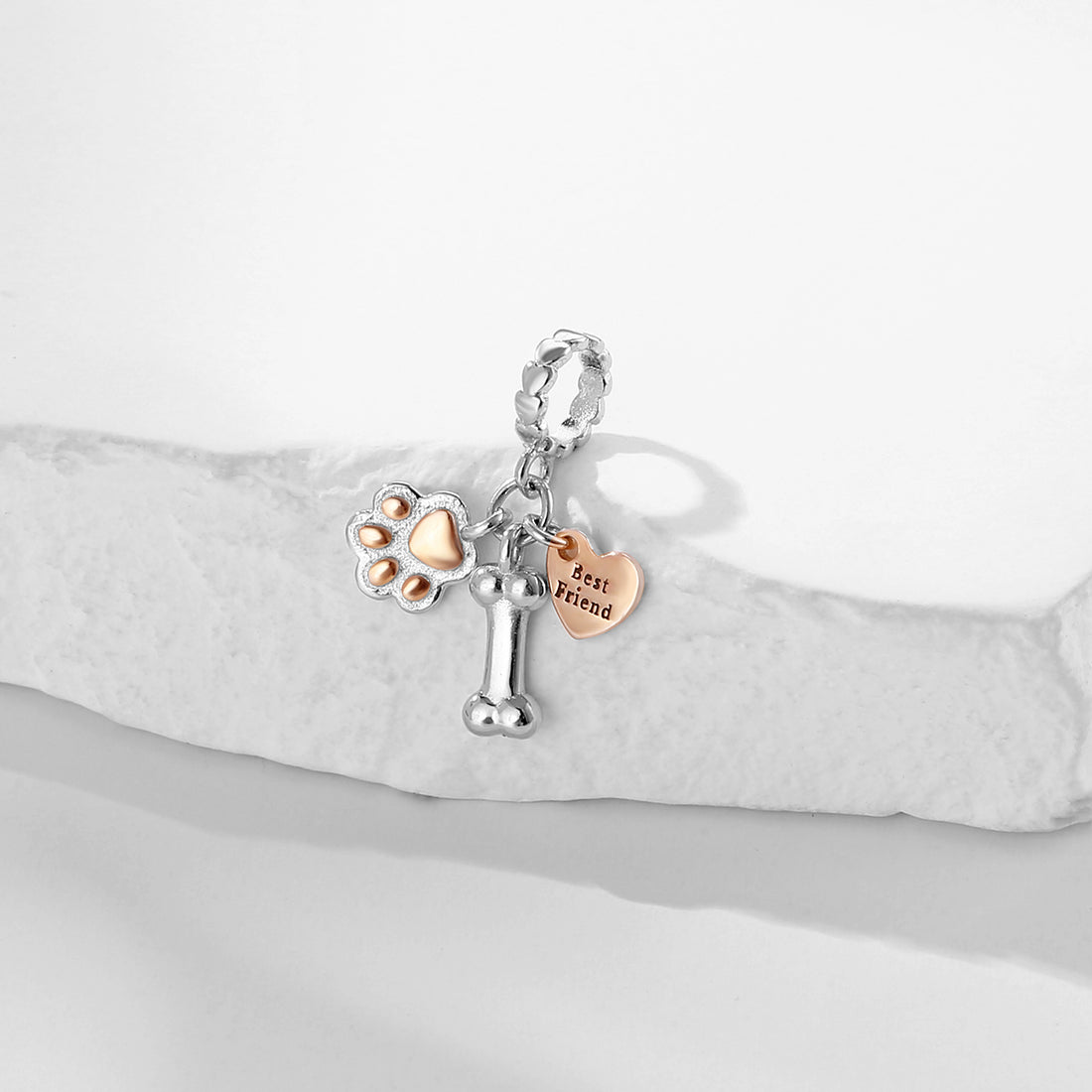 925 sterling silver Dog Claw Dumbbell Best Friend Bead