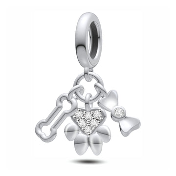 925 sterling silver Dog Claw Bone Bow Bead