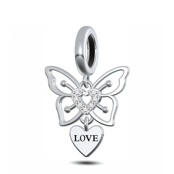 925 sterling silver Love Butterfly Beads