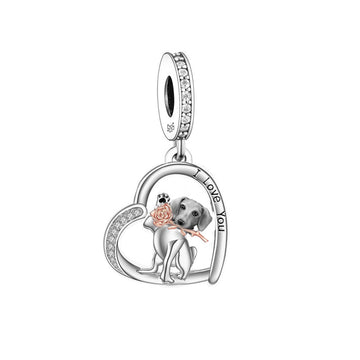 925 sterling silver Labrador Rose Love String Decoration